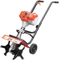 Garden Tiller Cultivator, Powerful 52cc Gas Powered Small Rototillers Air-Cooled 2 Stroke Engine Garden Yard Tilling Tool 9.5' Blade