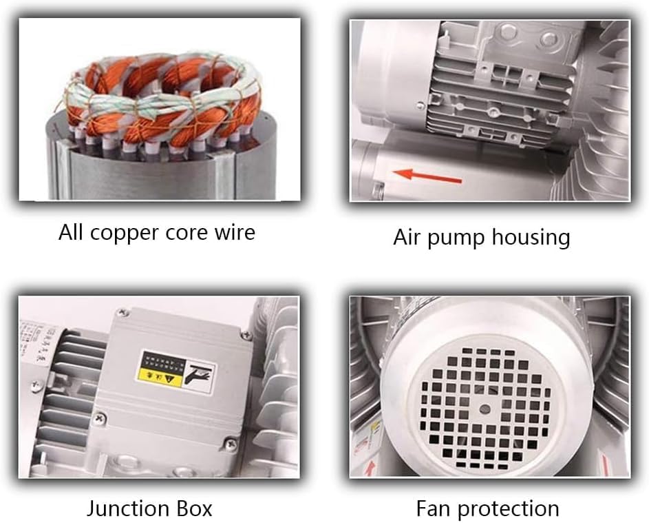 Regenerative Blower Vacuum Pump 110V 50Hz Vortex Blower 0.47HP 0.5HP 0.74HP 1.01HP 1.49HP 750W