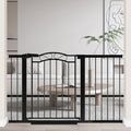 Fairy Baby 51.6'-54.3' Extra Wide Baby Gate with Door, 52 53 54 Inches Walk THR Baby Gates for Stairs Pressure Mounted no Drill, Indoor Tension Metal Child Pet Dog Safety Gate for Kids, Black