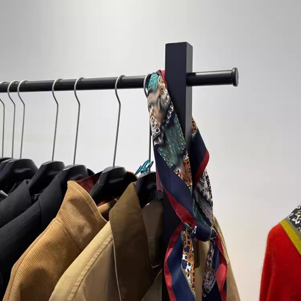 Rygcrud Freestanding Metal Iron Clothing Coat Racks, Heavy Duty Garment Rack - Hanging Clothes Organizer Rail for Display and Storage, Hallway, Entryway(100x40x155cm)