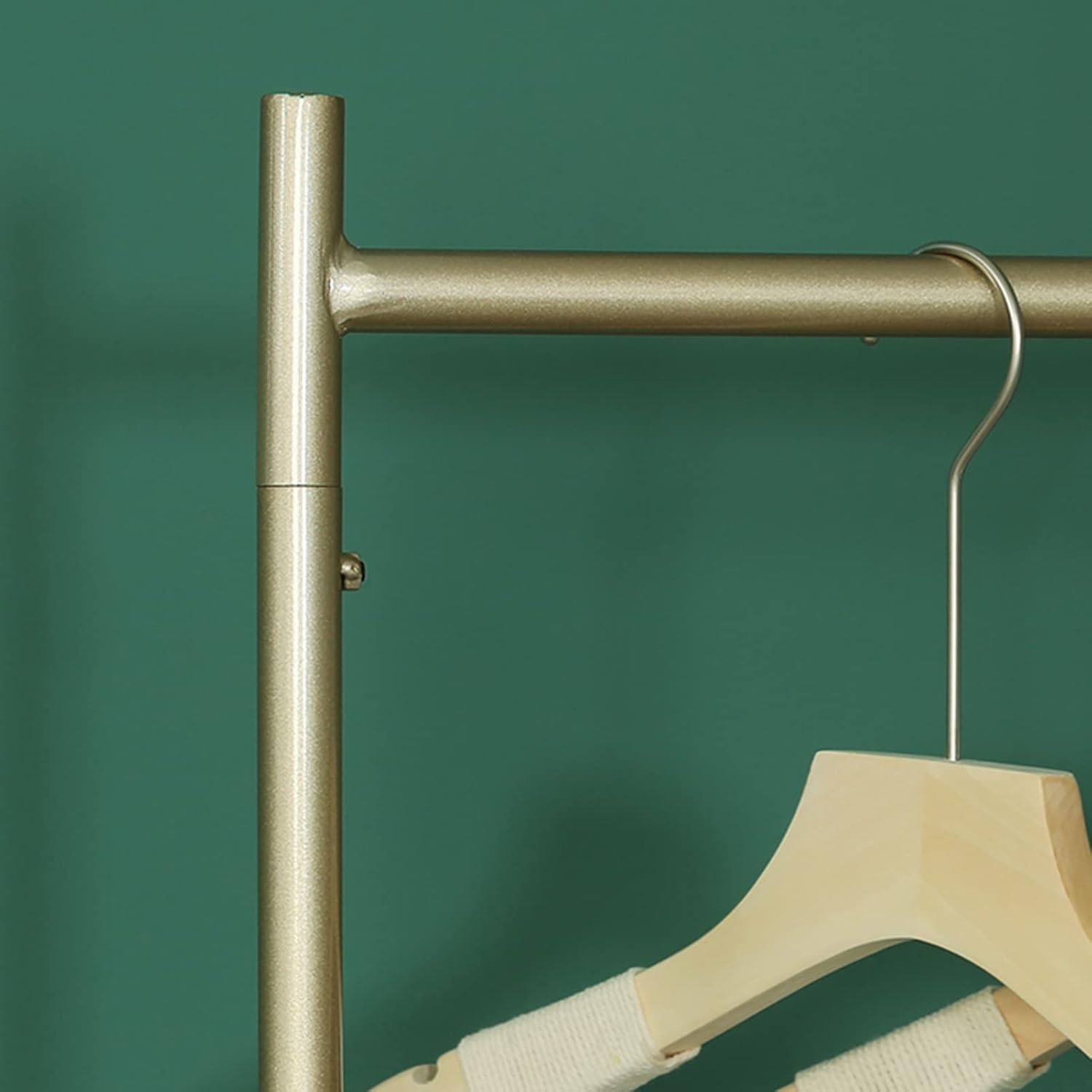 Garment Rack Freestanding Coat Rack with Shoe Rack Heavy Duty Metal Garment Rack for Hanging Clothes Bedroom Living Room Clothes Organizing Space Saving Clothing Rack,Gold,60x30x160CM