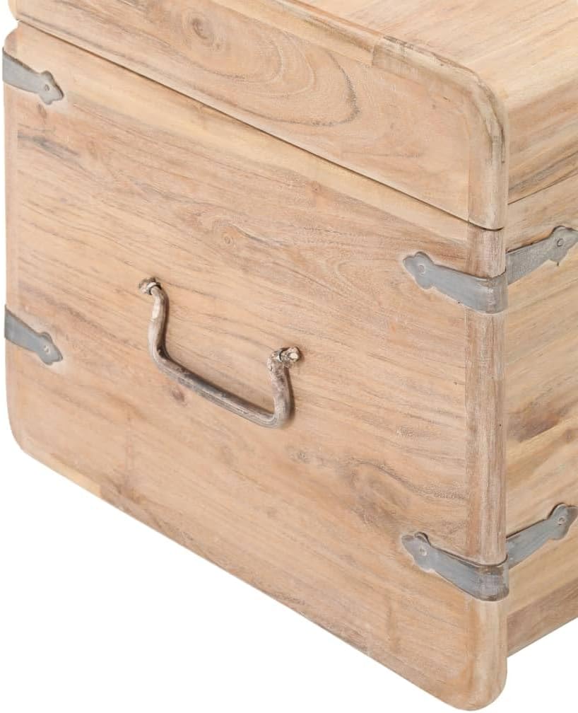 vidaXL White Solid Acacia Wood Chest in White