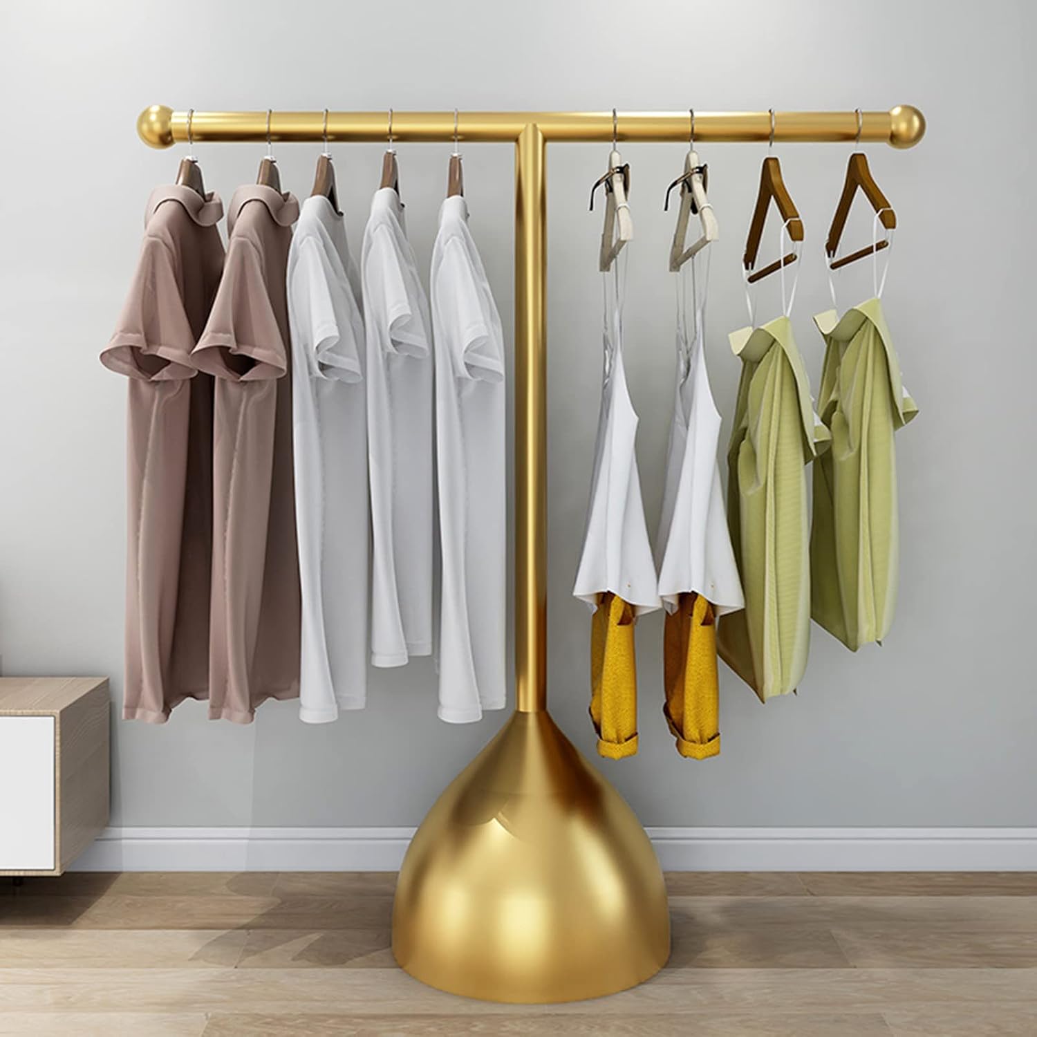 Garment Racks for Hanging Clothes - Gold Boutique Display Rack for Wedding Dresses, Floor Standing Metal Hangers for Commercial Use A-60 * 130cm