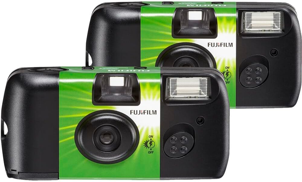 FUJIFILM QuickSnap Flash 400 One-Time-Use Disposable Camera with Flash (10x 2 Pack) Bundle with Microfiber Cleaning Cloth