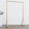 WIGING Clothing Store Display Rack, Modern Heavy Duty Freestanding Retail Garment Rack, Easy Assemble Iron Storage Shelf for Home, Boutique Hanging Shelves (Color : Gold, Size : 100x40x130cm)