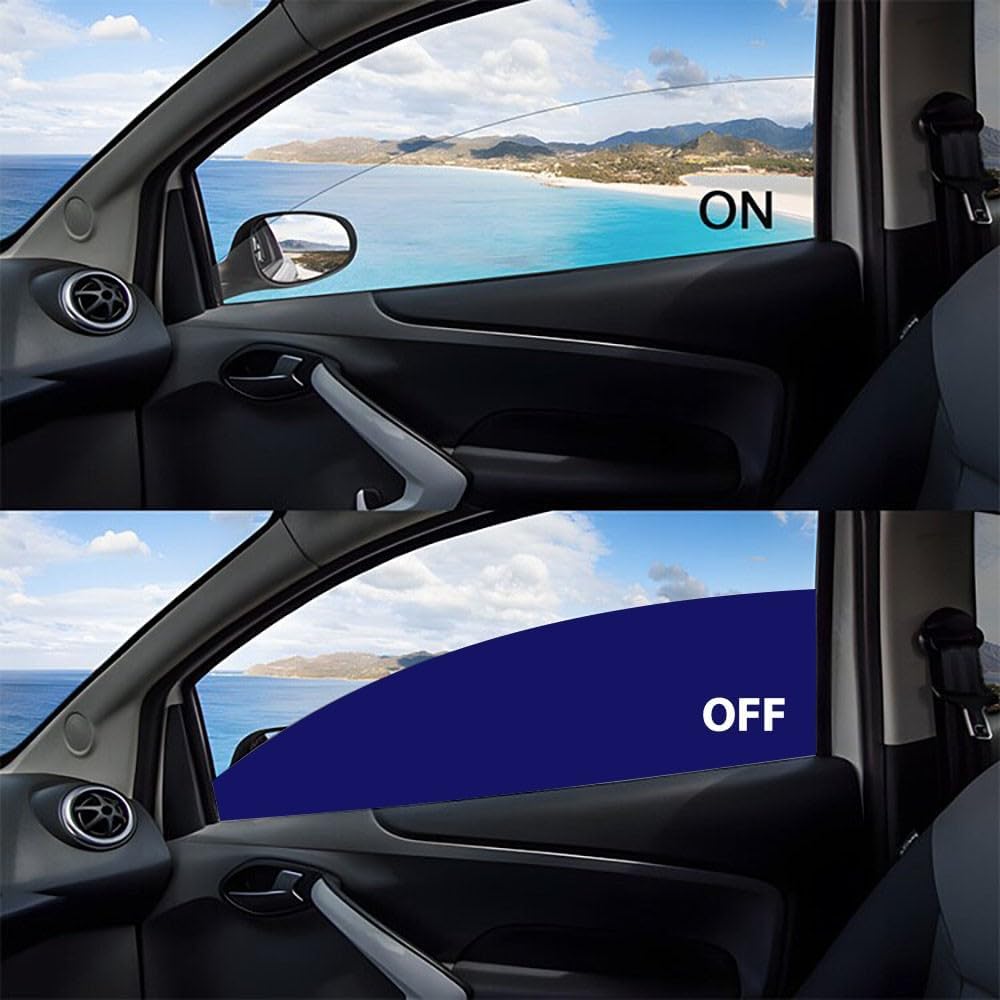 Universal Smart Tint Kit 4-Pcs Smart Car Window Film Remote Control Privacy Tint (39.37'x16.68'/Sheet) Instant Clear to Deep Blue, UV & Heat Block, Easy DIY Install