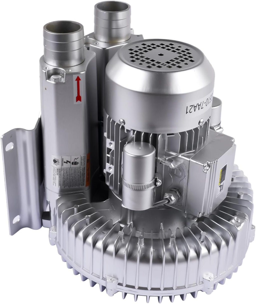 Industrial Vacuum Pump for Factory Ventilation Dust Removal, 220V/380V AC Three Phases Regenerative Blower, 1.5KW, Maximum Rated Airflow 263m³/h (155CFM)