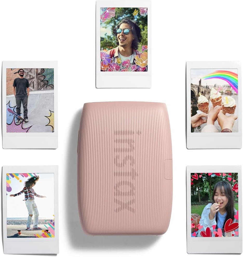 Fujifilm INSTAX MINI Link 3 Smartphone Printer (Rose Pink) + Travel Bag Small INSTAX MINI Instant Film (20 Sheets) + USB Power Charging Adapter + Diginerds Microfiber Cleaning Cloth