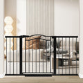 Fairy Baby 57.1'-59.8' Extra Wide Baby Gates with Door, 58 59 Inches Child Gate for Todder Kids, Metal Pressure Mounted Pet Dog Gate, Walk Thru Safety Gate for Doorway Stairs, Black