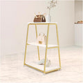 Clothes Rail Garment Rack Heavy Duty Clothing Rack, Double Pole Garment Racks for Hanging Clothes Standalone Retail Display Rack for Boutiques, Gold-60x40x82