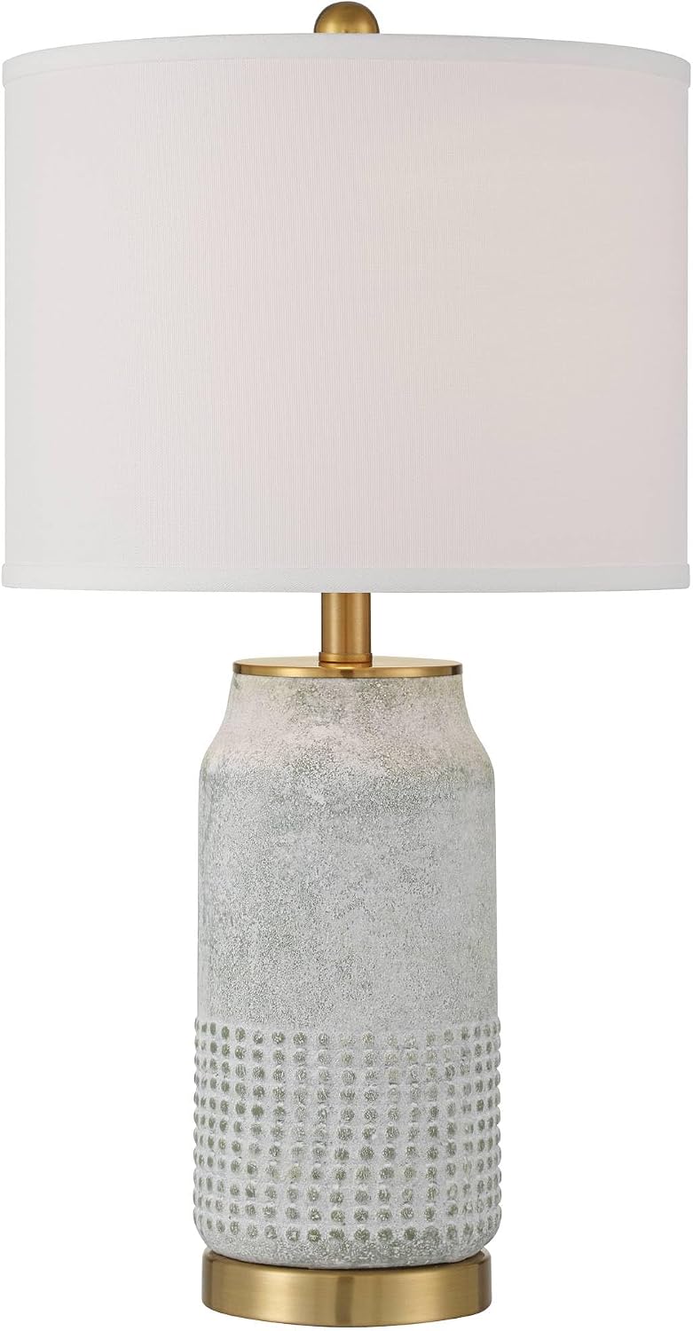 360 Lighting Holly 24 3/4' High Modern 3-Way Table Lamps Set of 2 Gold and Gray Finish Ceramic Fabric White Shade Living Room Bedroom Bedside Nightstand House Office Home Reading Kitchen Entryway