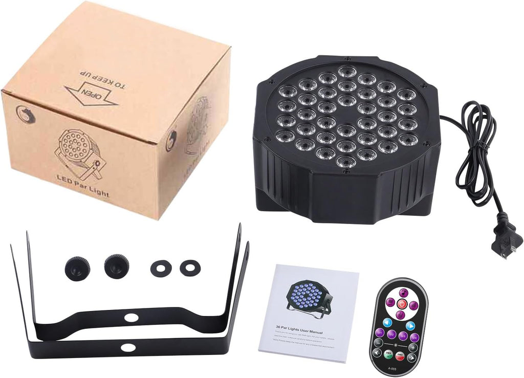 36LED Black Lights, U`King 72W UV Stage Lights Blacklight with Glow in The Dark Party Supplies by DMX and Remote Control for Halloween Stage Lighting (8 Packs)
