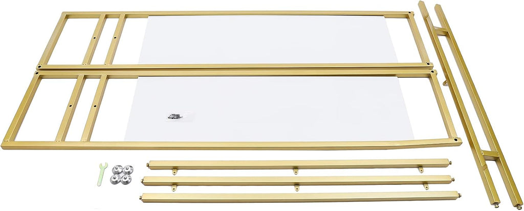 Gold Metal Freestanding Garment Rack,Retail Shelves Freestanding Garment Racks with Shelves,Heavy Duty Clothing Rack for Bedrooms,Living Rooms, Clothing Retail Stores
