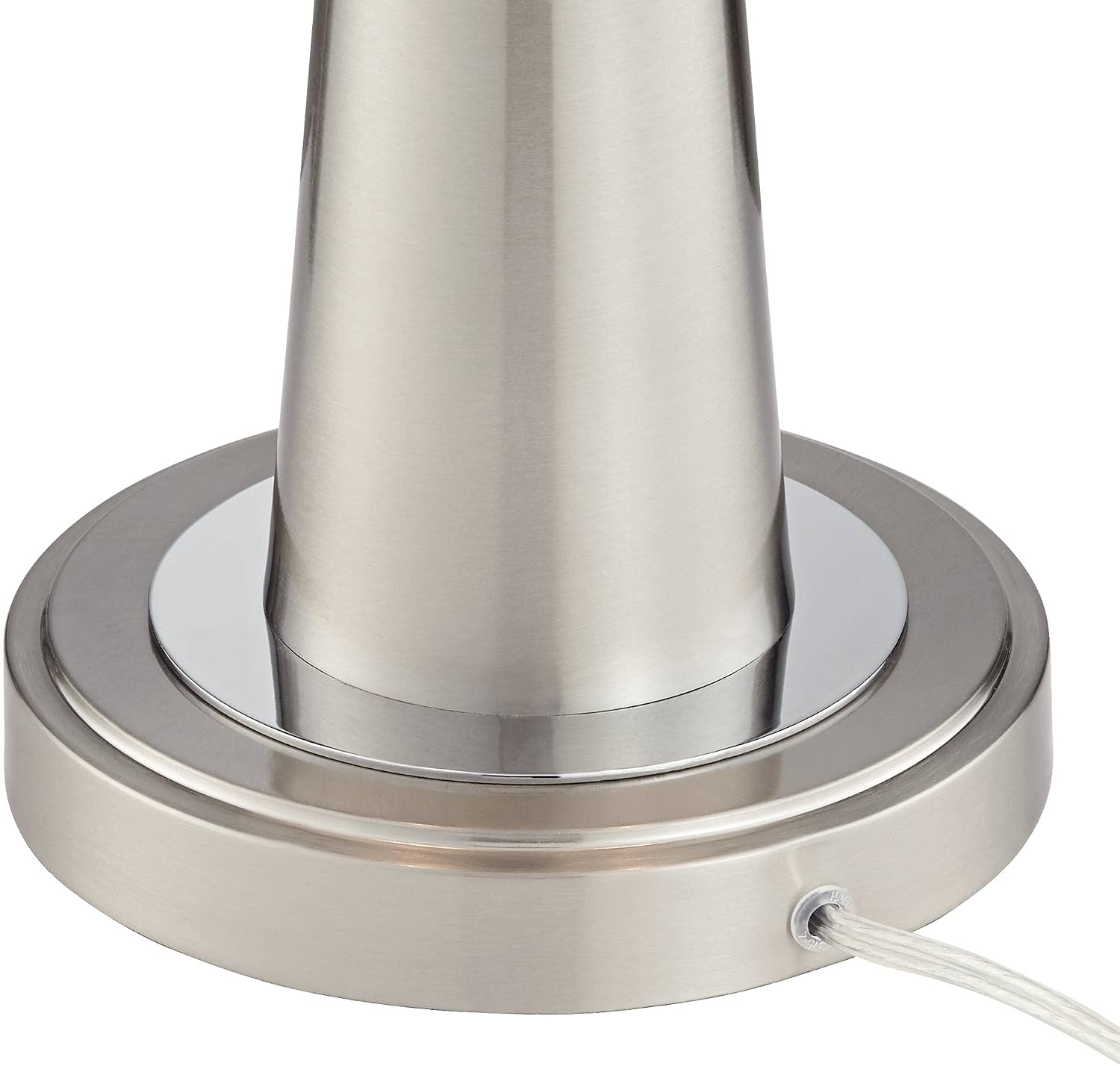 Possini Euro Design Vicki Modern Accent Table Lamps 23' High Set of 2 with USB Charging Port Brushed Nickel Gray Faux Silk Drum Shade for Living Room Desk Bedroom House Bedside Nightstand Home