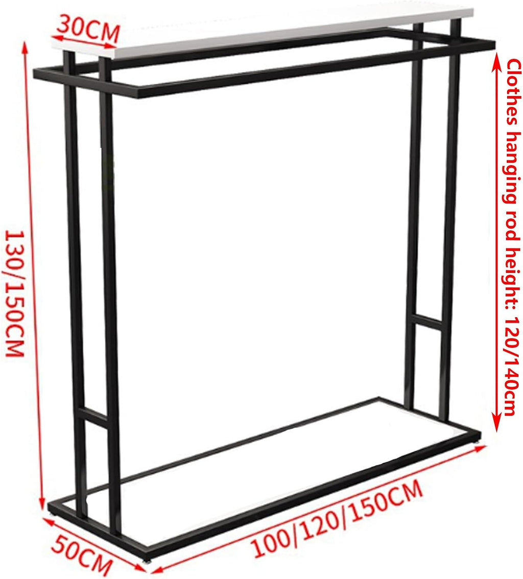 Fashion Modern Clothing Rack, Garment Racks Heavy Duty Double Rod Clothing Garment Rack, Hanging Clothes Shelf Clothes Display Organizer For Bedroom, Clothing Store ( Color : Gold , Size : 120*50*130c