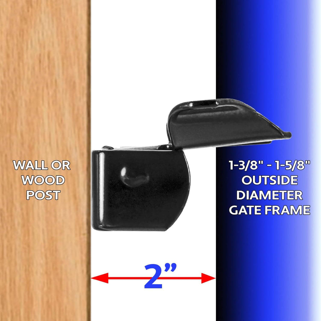 Black Wall Mount 1-3/8' Flat Back Butterfly Latch - CASE Qty 25