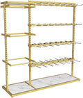 Retail Displays & Racks Clothing Store Underwear Shelf, Floor Standing Multi-layer Adjustable, Various Types of Socks, Boxed, Island Rack for Hanging Clothes(Gold)
