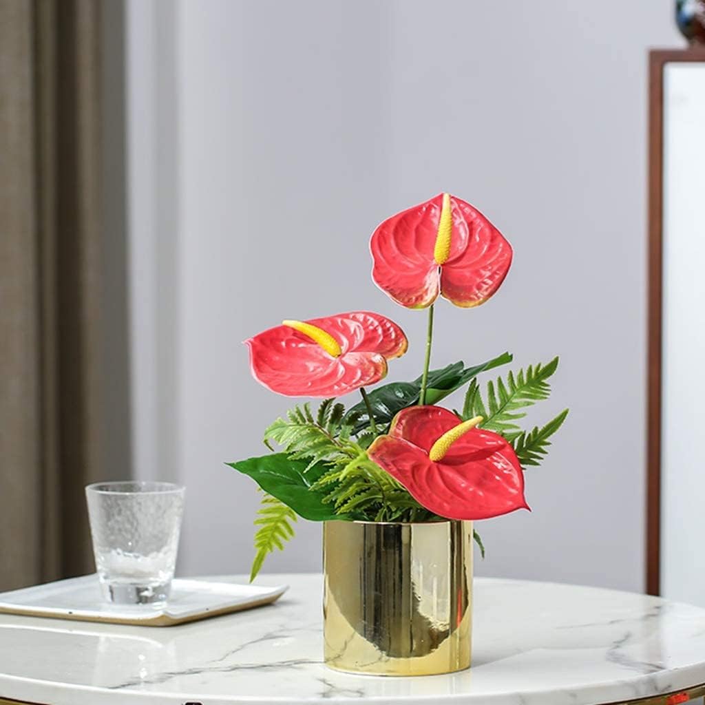 IRYZE Fake Plants Arrangement Fake Flower Artificial Flower Vase Set Home Decoration Living Room Ornamental Fake Flower Dry Bouquet Decor Party Decor (Color : B)