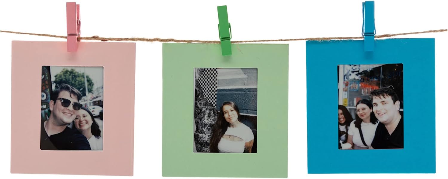 Fujifilm instax Mini Twin Film Pack (100 Exposures) Bundle with Instax Mini Storage Box, Hanging Frames and DIY Postcard Set (6 Items)