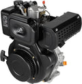 10HP Diesel Engine, 6300W 418CC Diesel Motor Engine 4 Stroke Heavy Duty Single Cylinder Air-Cooled Diesel Motor Vertical Shaft Diesel Engine For Tillers Generators Lawn Mower 3600RPM (10HP 6300W)