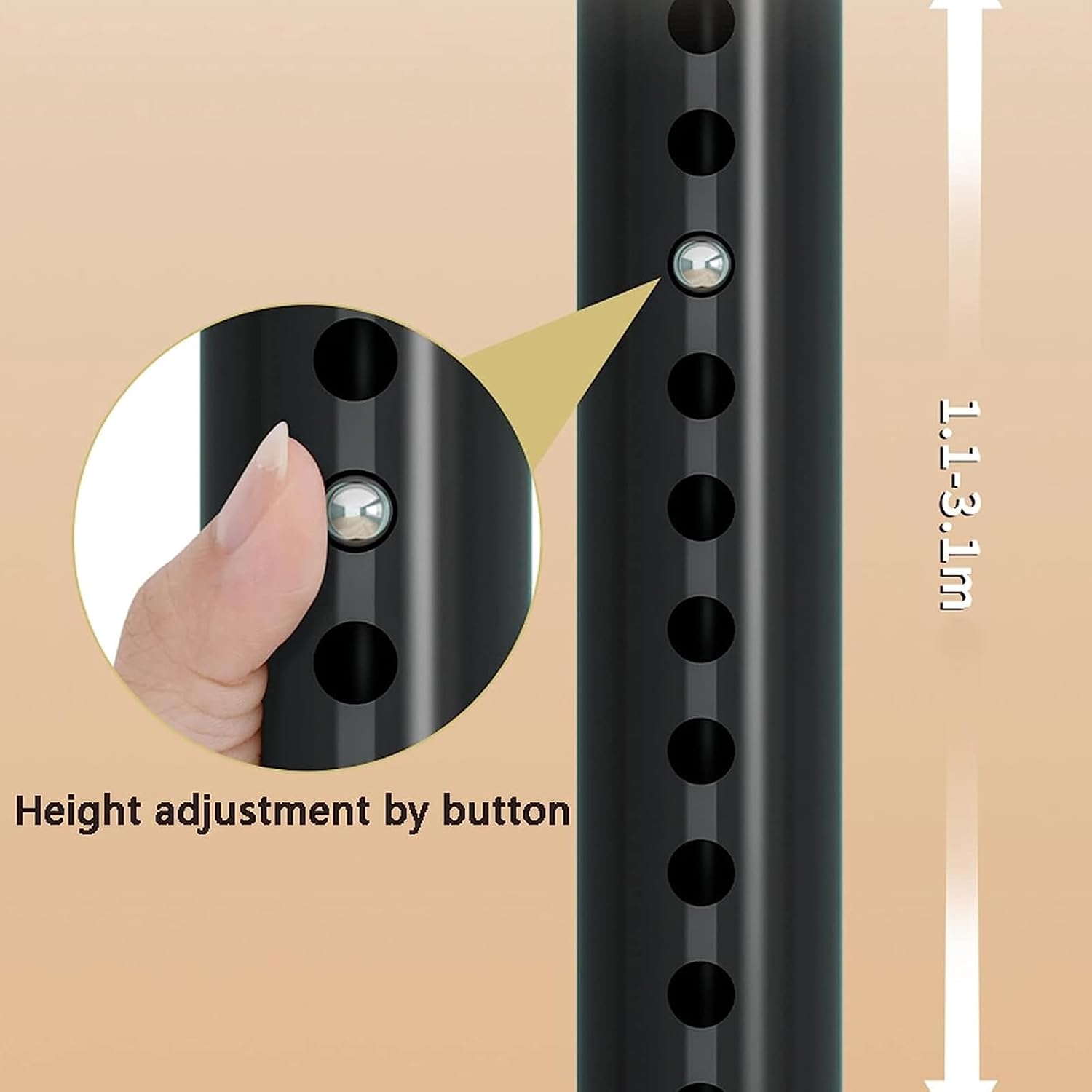 Heavy Duty Garment Rack - Telescopic Coat Hanger with Tray, Height Adjustable Clothes Tidy Rail for Closet Organization