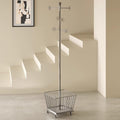 Metal Clothing Rack,Laundry cart with Hanging Rack,Standing Clothes Rack,Rolling Garment Rack,(Silver)