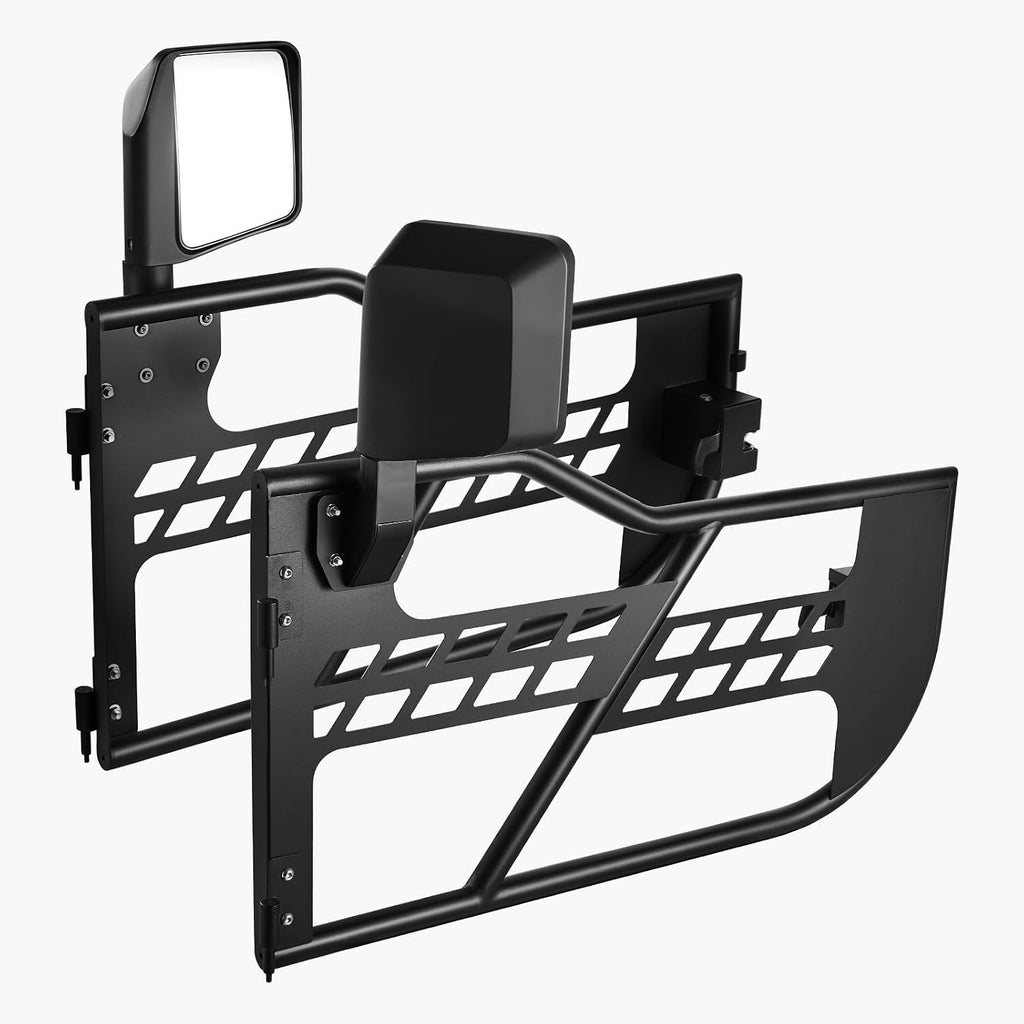 VEVOR Jeep Tube Doors, 2-Door, Hunting Style Jeep Tubular Door with Heavy-Duty Hinges & OE Latch, Jeep Doors with Rear View Mirrors, Fit for 2018-2026 Jeep Wrangler JL & 2020-2026 Jeep Gladiator JT
