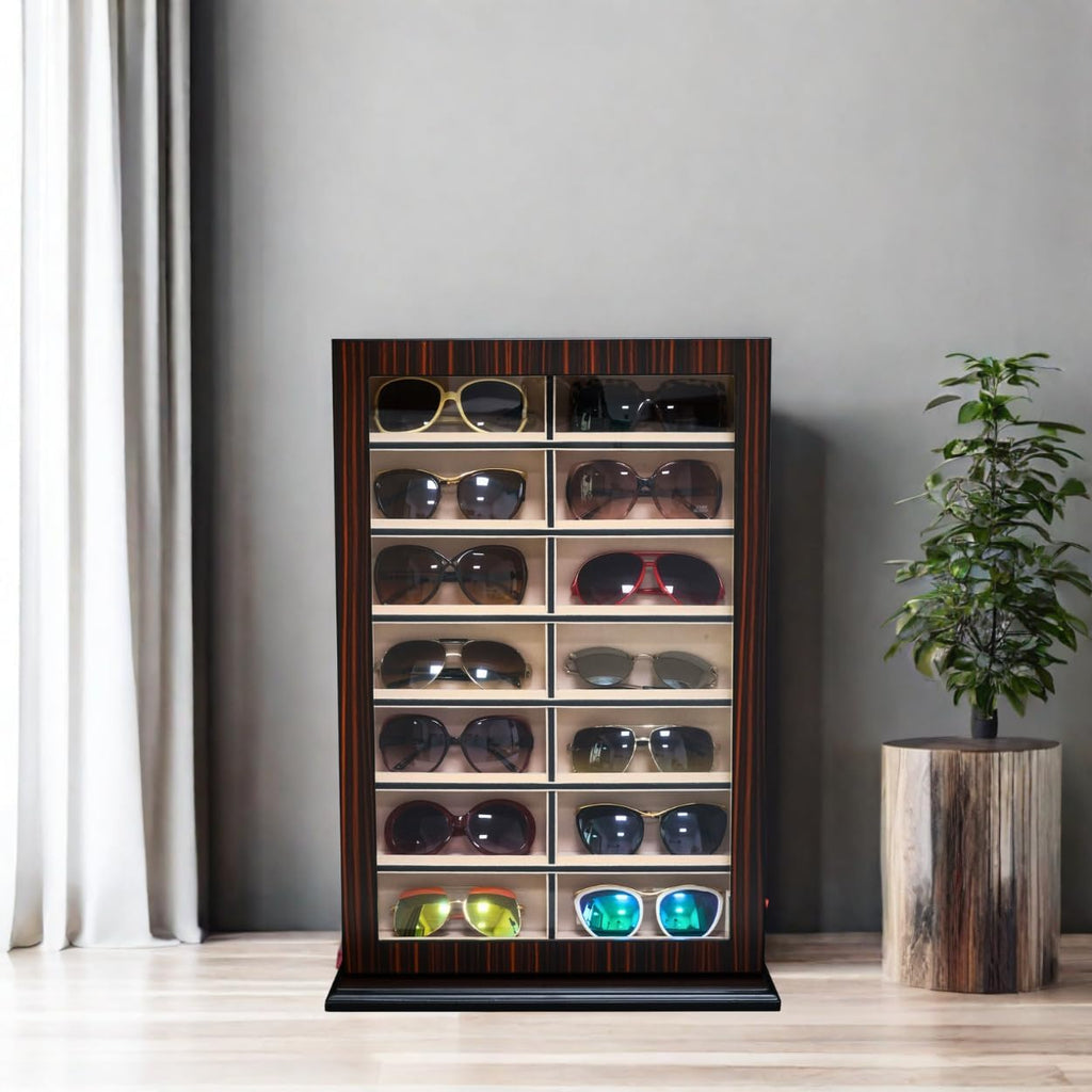 TIMELYBUYS Large Eyeglass Sunglass Glasses Display Case Storage Box Organizer