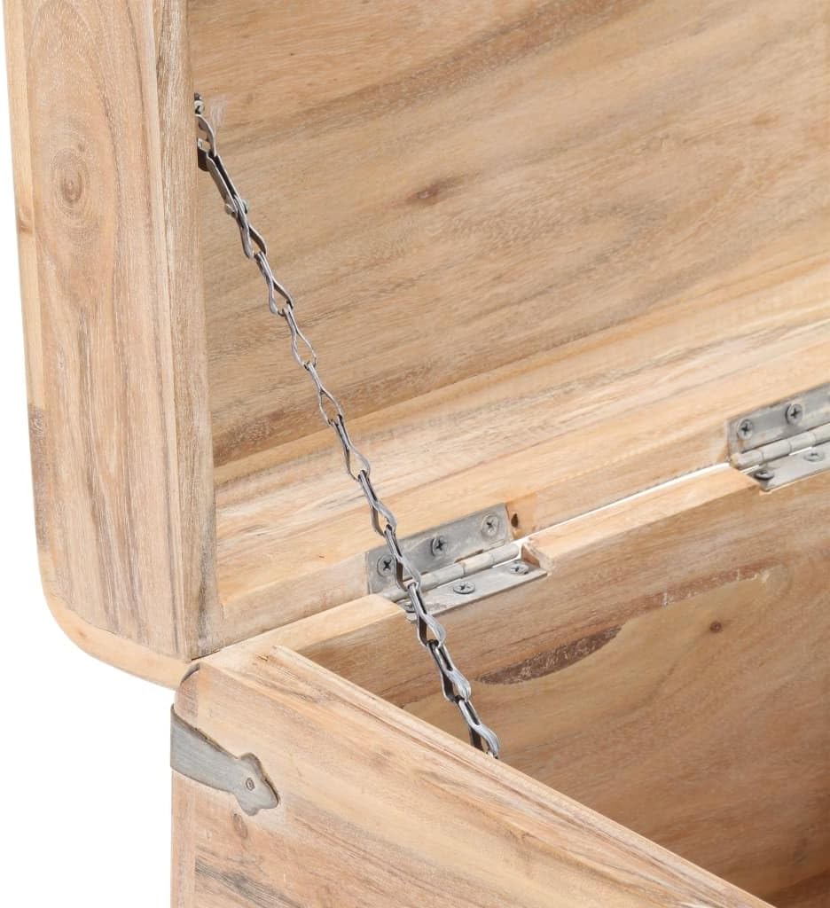 vidaXL White Solid Acacia Wood Chest in White