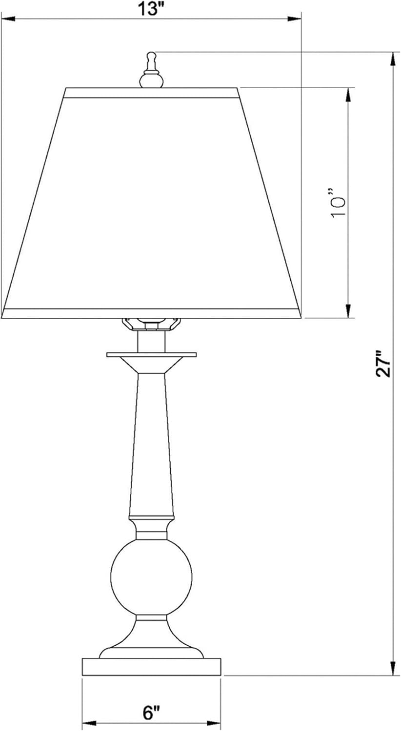 Coaster Home Furnishings - Ochanko - Metal & Fabric - Set of 2 27-Inch Table Lamps with Empire Shade and Column Base - Living Room and Bedroom - Bronze - 901254