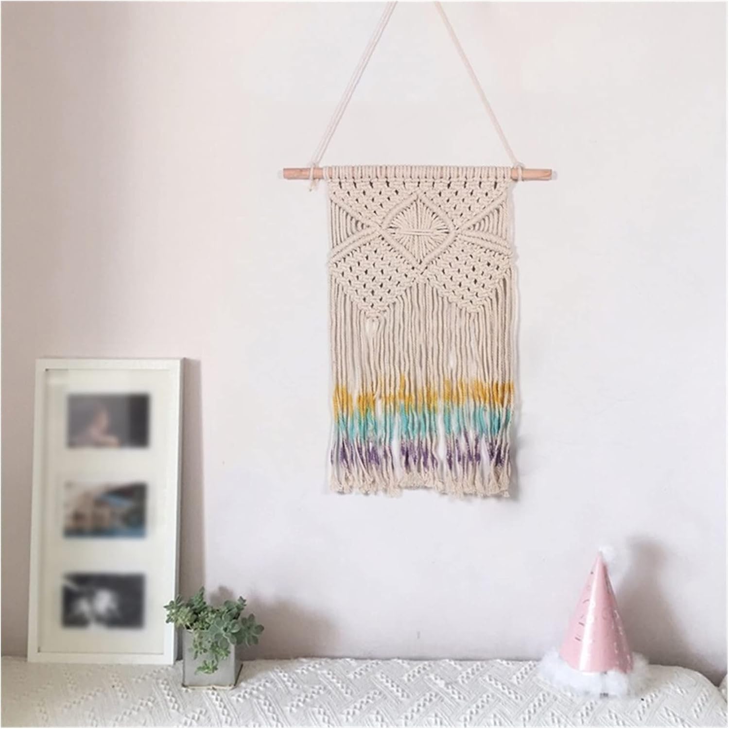 Tapestry Macrame Wall Hanging Hand Woven Tapestry Home Decoration Bohemian Tassel Apartment Dorm Room Decoration (1)