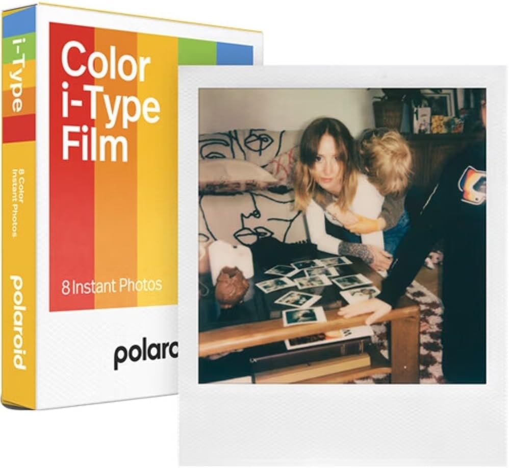 Polaroid Flip Instant Camera Color Starter Set | White, 8 Exposures Bundle with Photo Album & Colored Frames + Cleaning Cloth (3 Items)