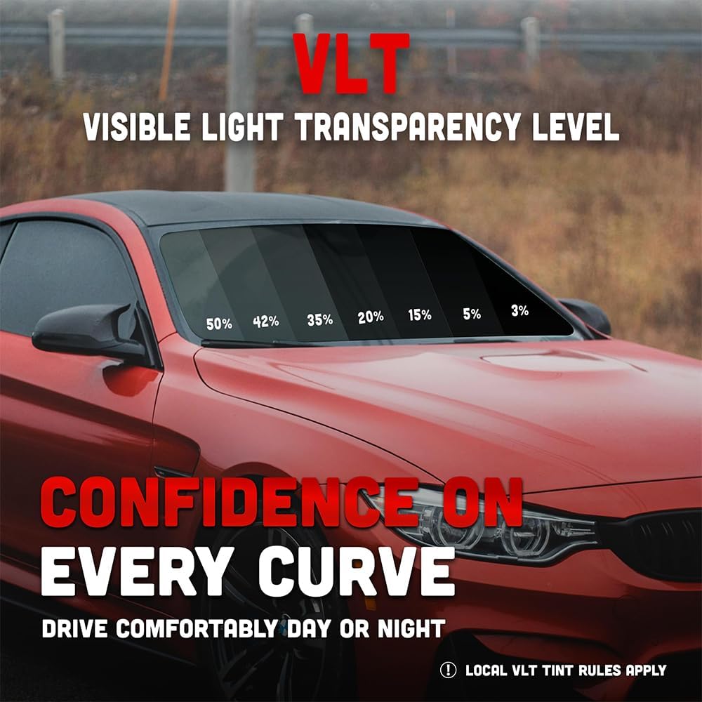 United Window Tint 36' in x 100'Ft 2Ply Nano Carbon Film with 20% VLT - Privacy Window Tint for Cars, Home -Blocks UV/IR Rays, Reduce Heat & Glare - Adhesive Film with Lifetime Color Stability