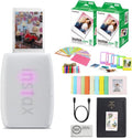 FUJIFILM INSTAX Mini Link 3 Smartphone Printer | Clay White Bundled with INSTAX Mini Instant Film | 40 Exposures + Instax Mini Album, Borders, Stickers & Clips + Microfiber Cleaning Cloth (4 Items)