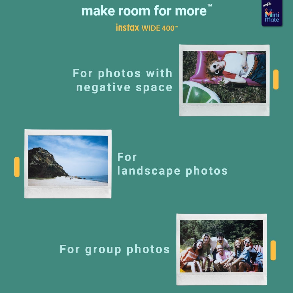 Fujifilm INSTAX Wide 400 Instant Camera - Sage Green with Creative Bonus Bundle of Fujifilm Wide Instant Film... (Camera + 2 Wide Twin Pack)