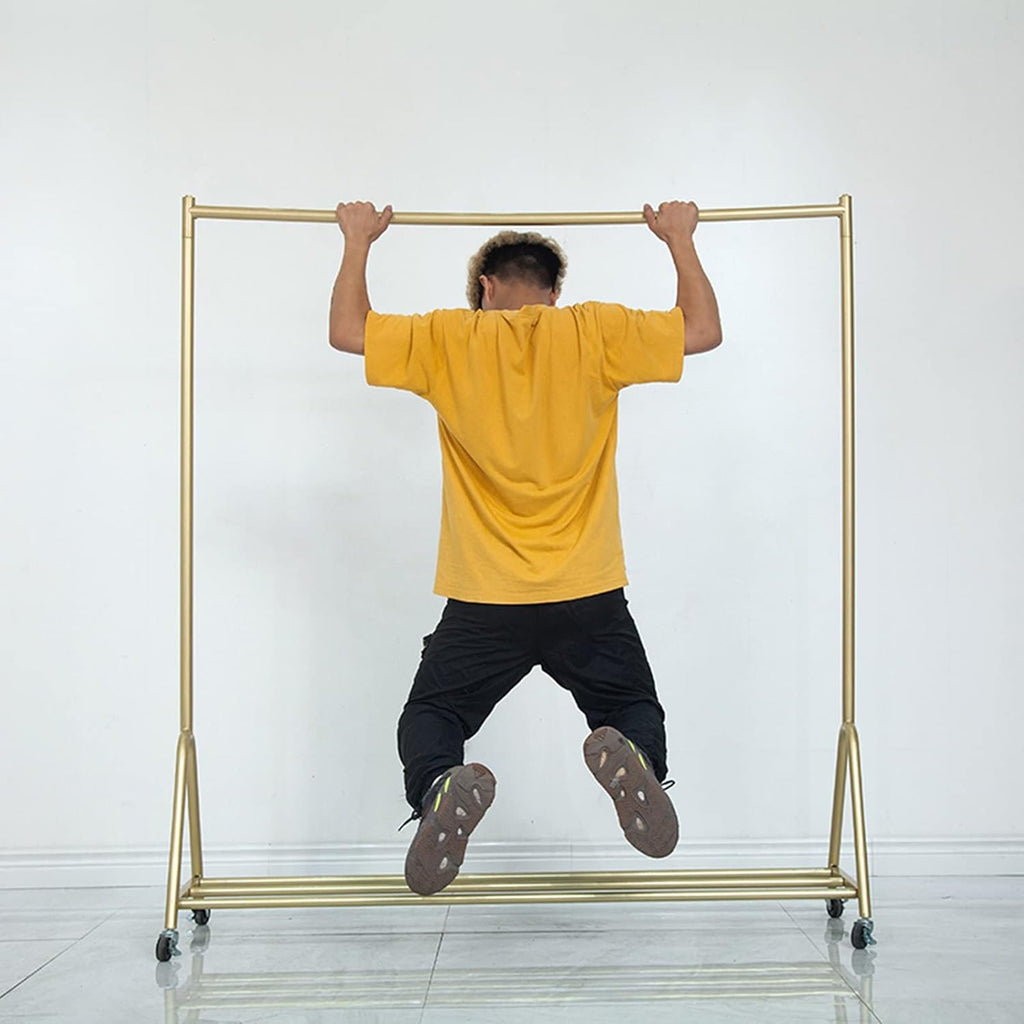 Modern Clothing Rack On Wheels, Heavy Duty Metal Garment Rack for Hanging Clothes, Gold Display Rack for Boutique Retail and Bedroom, Easy Assemble (Size : 120x40x155CM) (120x40x155CM)