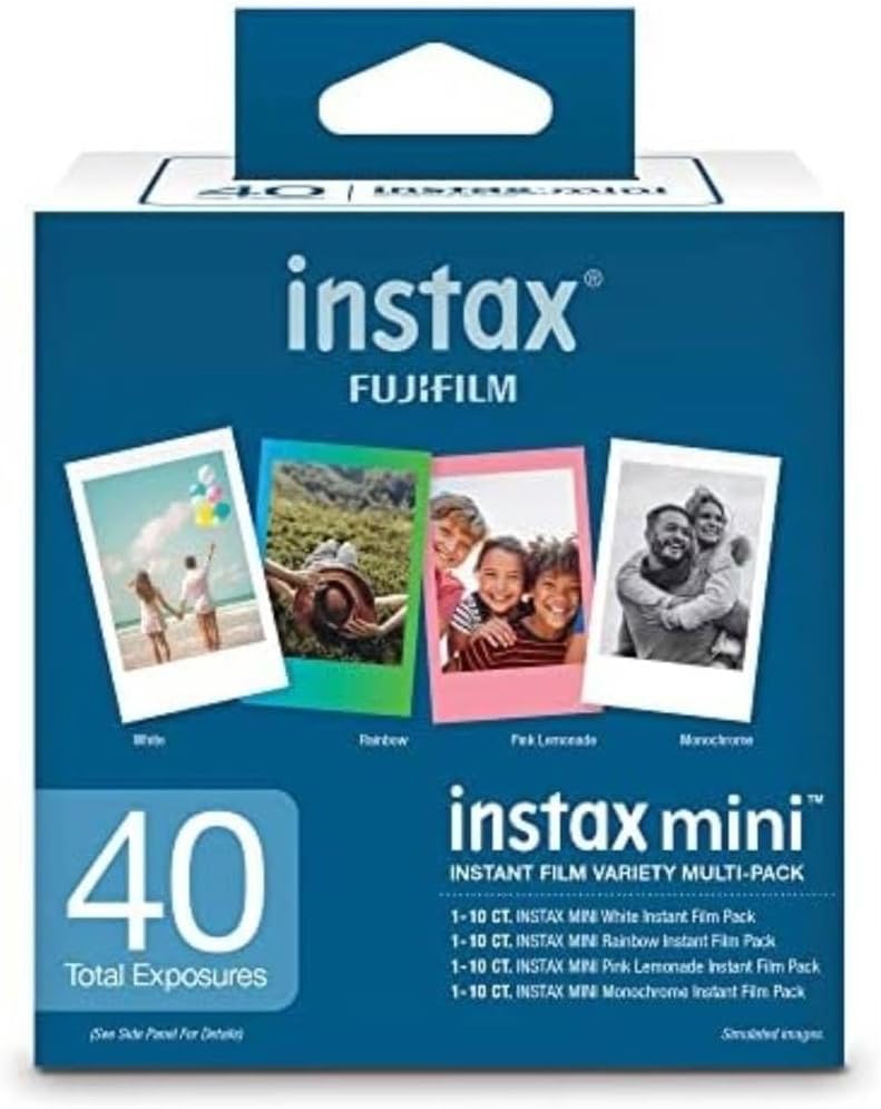 Fujifilm Instax Mini 99 Instant Film Camera, Matte Black, Bundle with Instant Variety Value Film Pack, 40 Exposures