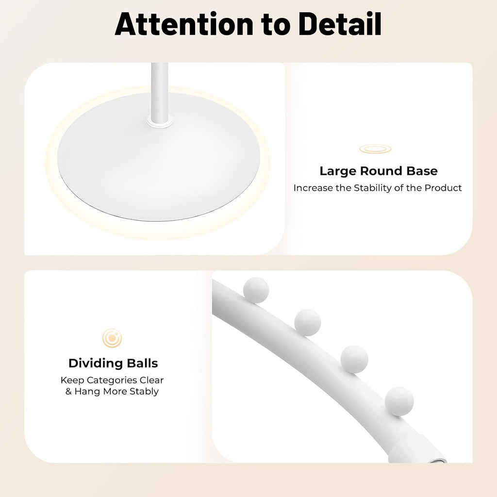 Spiral Rotating Garment Rack, Metal Clothing Rack Freestanding Coat Rack Retail Display Stand Hanger Shelf for Clothes Coats Bags Scarves 1.8M