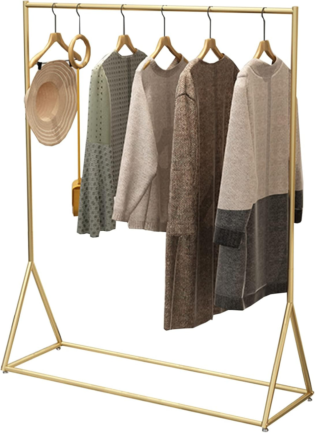 Garment Rack Heavy Duty Metal Clothing Rack for Hanging Clothes Gold Wrought Iron Clothes Rail Large Capacity Coat Rack Retail Display Rack for Bedroom and Boutique(120x40x160CM)