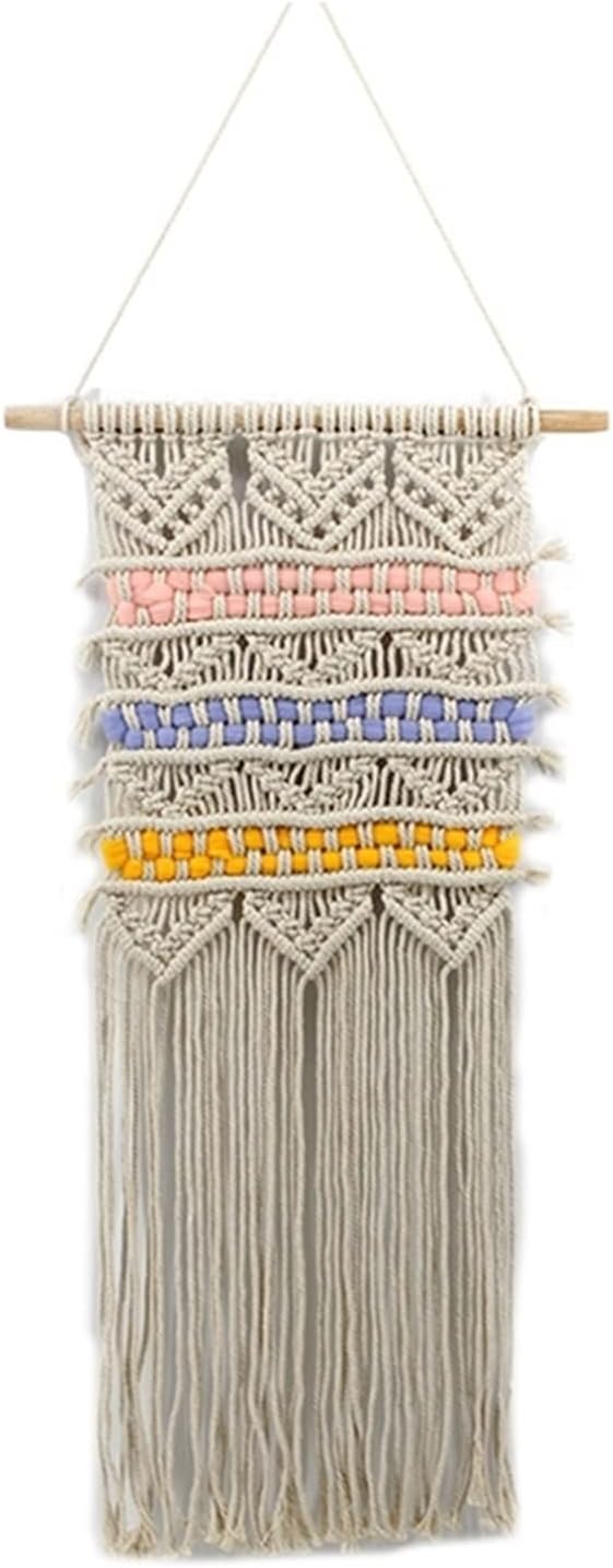 Tapestry Macrame Wall Hanging Tapestry Wedding Backdrop Decoration Bohemian Tassel Tapestry (OneColor)