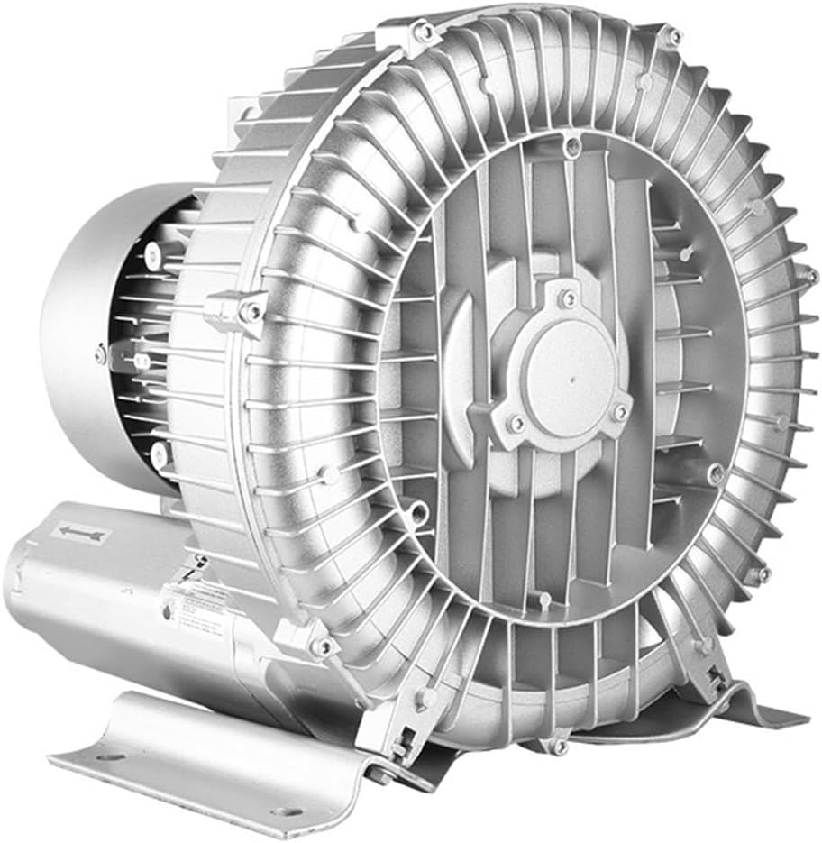 Regenerative Blower 0.74HP 1.01HP 1.49HP, Vortex Blower, 110V 50Hz Single Phase, High-Pressure Vortex Ring Blower, Industrial Vacuum Pump for Air Blowing(120W/0.16HP)
