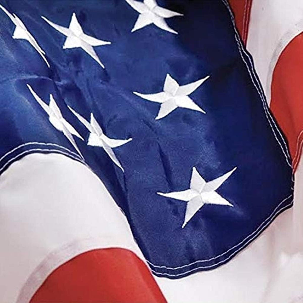 Grace Alley American Flag, 3x5 FT 3-Pack, Made in USA, Embroidered Stars, Sewn Stripes and Brass Grommets. Fade Resistant, Heavy Duty, Long Lasting Nylon for Outdoor Durability (Red, White & Blue 3 Pack)
