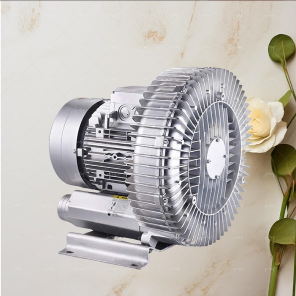 Regenerative Blower 110v 50Hz Single Phase, Large Airflow Type High-Pressure Vortex Ring Blower for Air Blowing Or Suction, 0.5HP 0.74HP 1.01HP 1.49HP(550W/0.74HP)