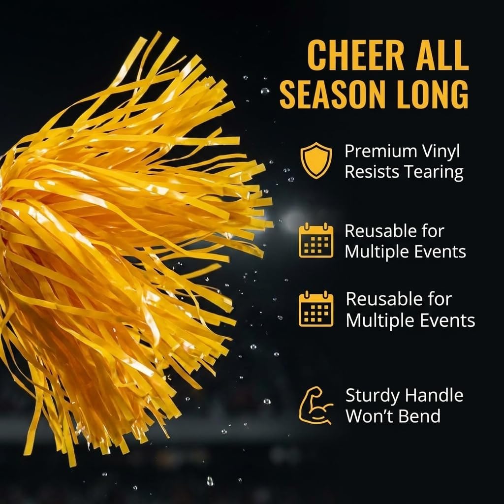 Anderson's Premium One-Color School Spirit Shakers, Cheerleader Pom Poms, Sports Fan, Football, Basketball, Homecoming, Squad, Team, Party, Dance Club, Performance, Celebrations