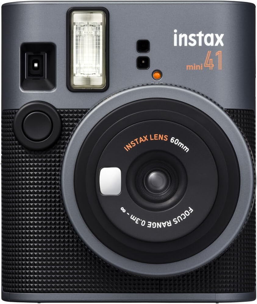 FUJIFILM INSTAX MINI 41 Instant Film Camera Bundle, Includes: Mini Color Film (40 Exposures), AA Batteries (4-Pack) and Cleaning Kit