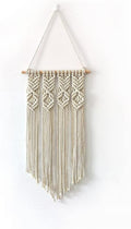 Tapestry Hand Woven Tapestry Macrame Wall Hanging Cotton Tapestry Home Decoration Gift for Women (Beige 35x65cm)