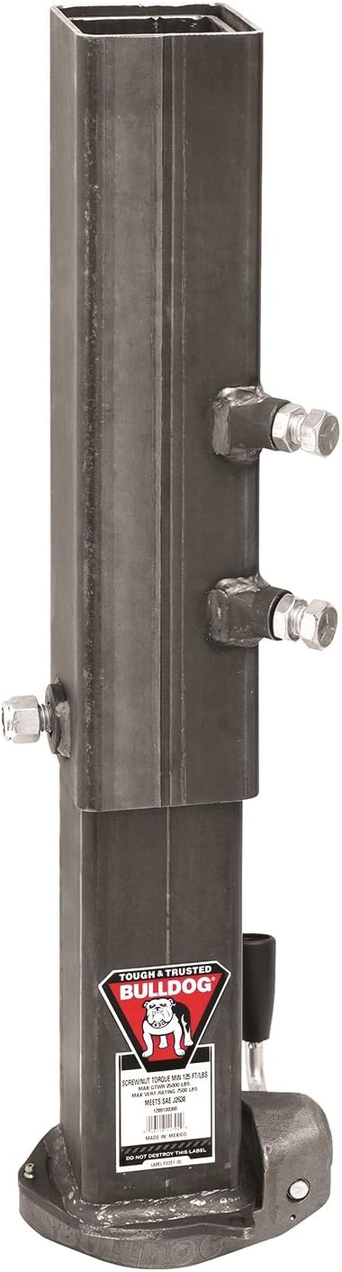 Bulldog 1289130300 BX1 25K Square Gooseneck Coupler (Includes Hex Head Bolt & Nylon Locknut, Dual Set Bolts, 4 Hole Adjustment and Labels), 1 Pack