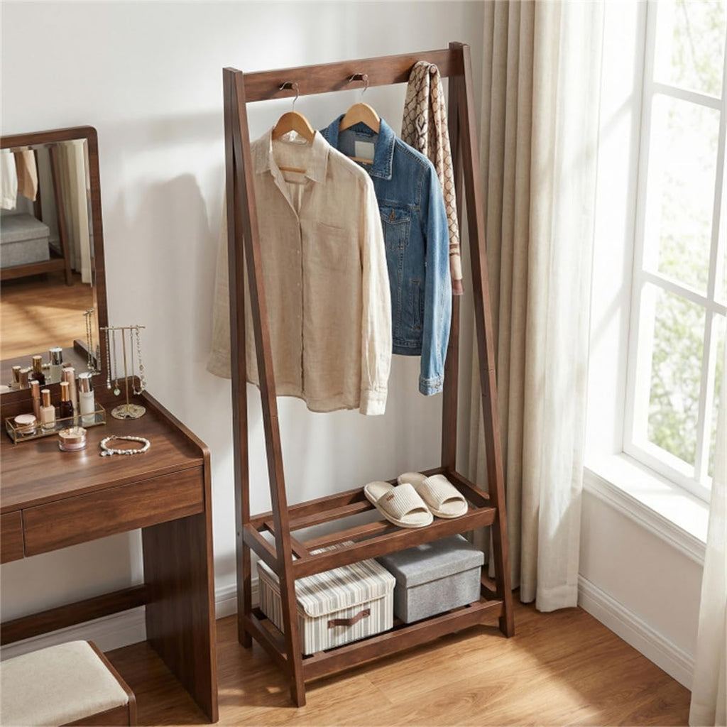 Coat Rack With Hooks and Shelf, Freestanding Wooden Hanger, Entryway Hall Tree, Rustic Mudroom Organizer, Coat Stand for Small Space, Wooden Entryway Furniture, Garment Rack with Storage