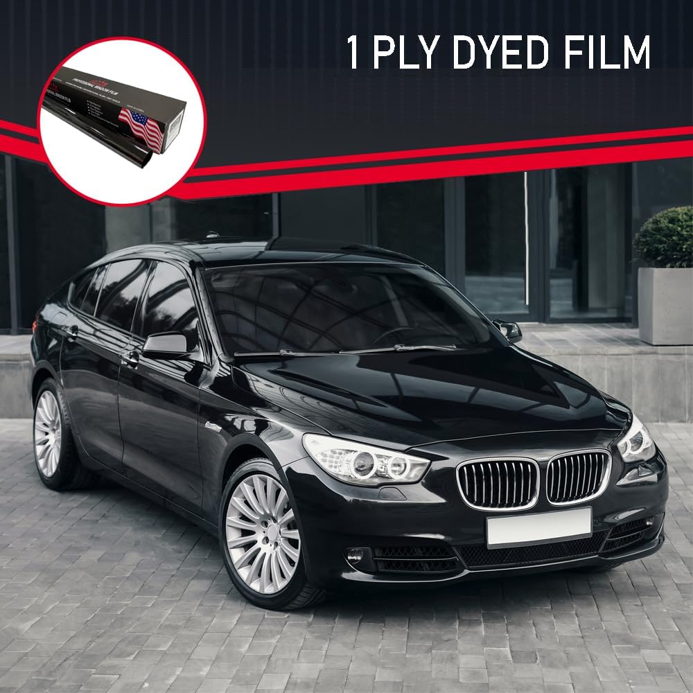 United Universal Black Window Tint Film 20' x 100', 3 Rolls - 20% VLT 1Ply Dyed PET Car Tint Roll, Deep Black Privacy Film with 99% UV Block, Heat & Glare Control for Car, Truck, SUV & Home