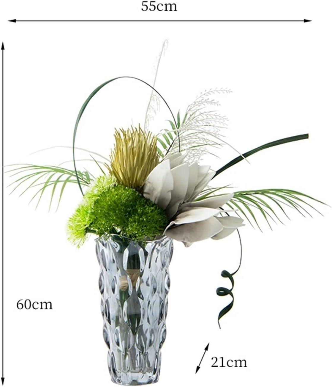 Faux Plants Coffee Table Floral Arrangements Glass Floral Dried Flower Decorations TV Cabinet Dining Table Combination Set Spring Summer Decoration